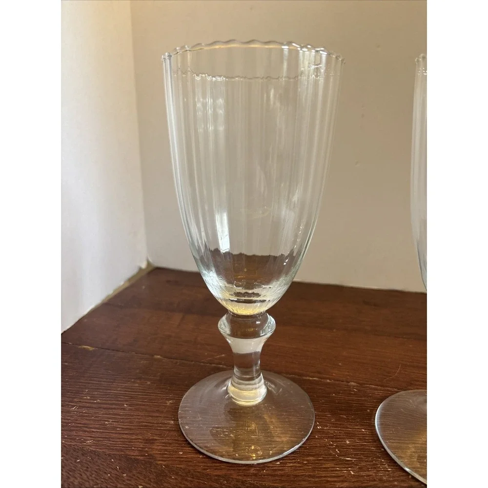 Set Of 2 Lenox Butlers Pantry Optic Ice Tea Glasses Handcrafted Romania 18oz‎